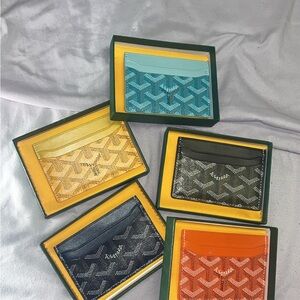 Goyard Card Holder Collection - Blue, Yellow, Black, Orange